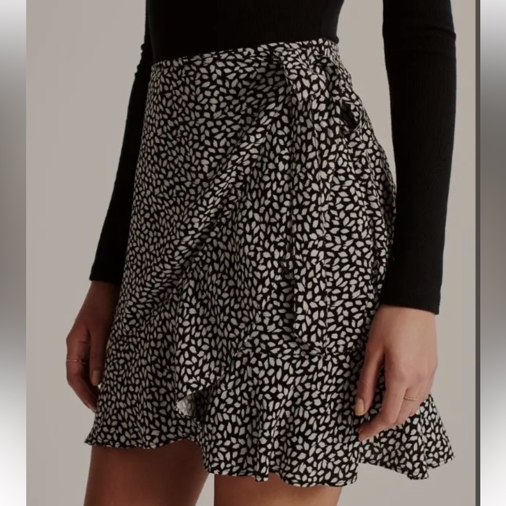 Abercrombie & Fitch Black Ruffle Wrap Skirt